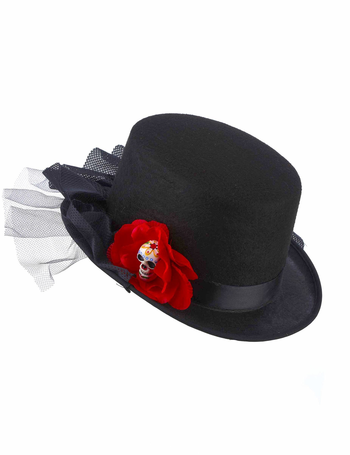 Fekete alakú kalapú koponya koponya dia de los muertos felnőtt