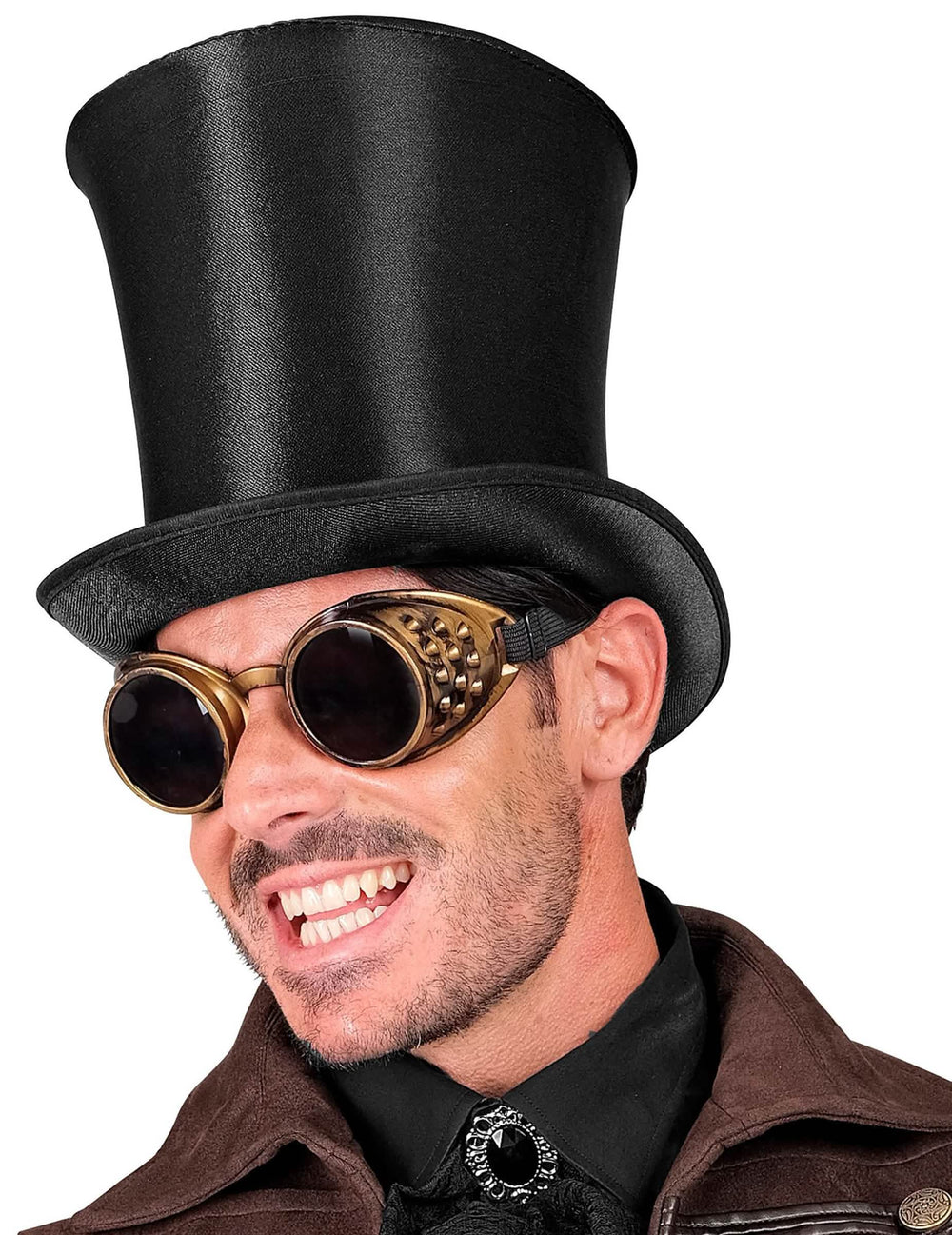 Oldalnézet steampunk szemüvegek a luxus cilinder felnőtt számára