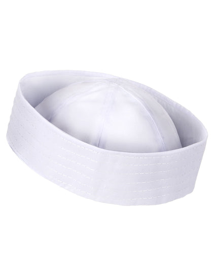 Vue de dessus du chapeau de marin pour adulte blanc