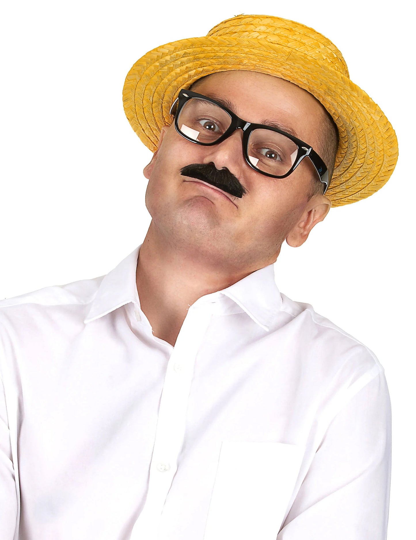 Chapeau paille canotier pour adulte jaune