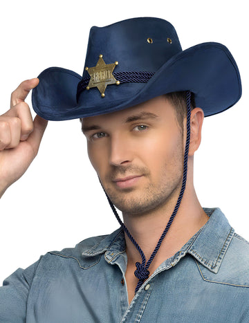Felnőtt kék seriff kalap