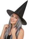 Fekete boszorkány kalap felnőtt szürke halloween hajjal