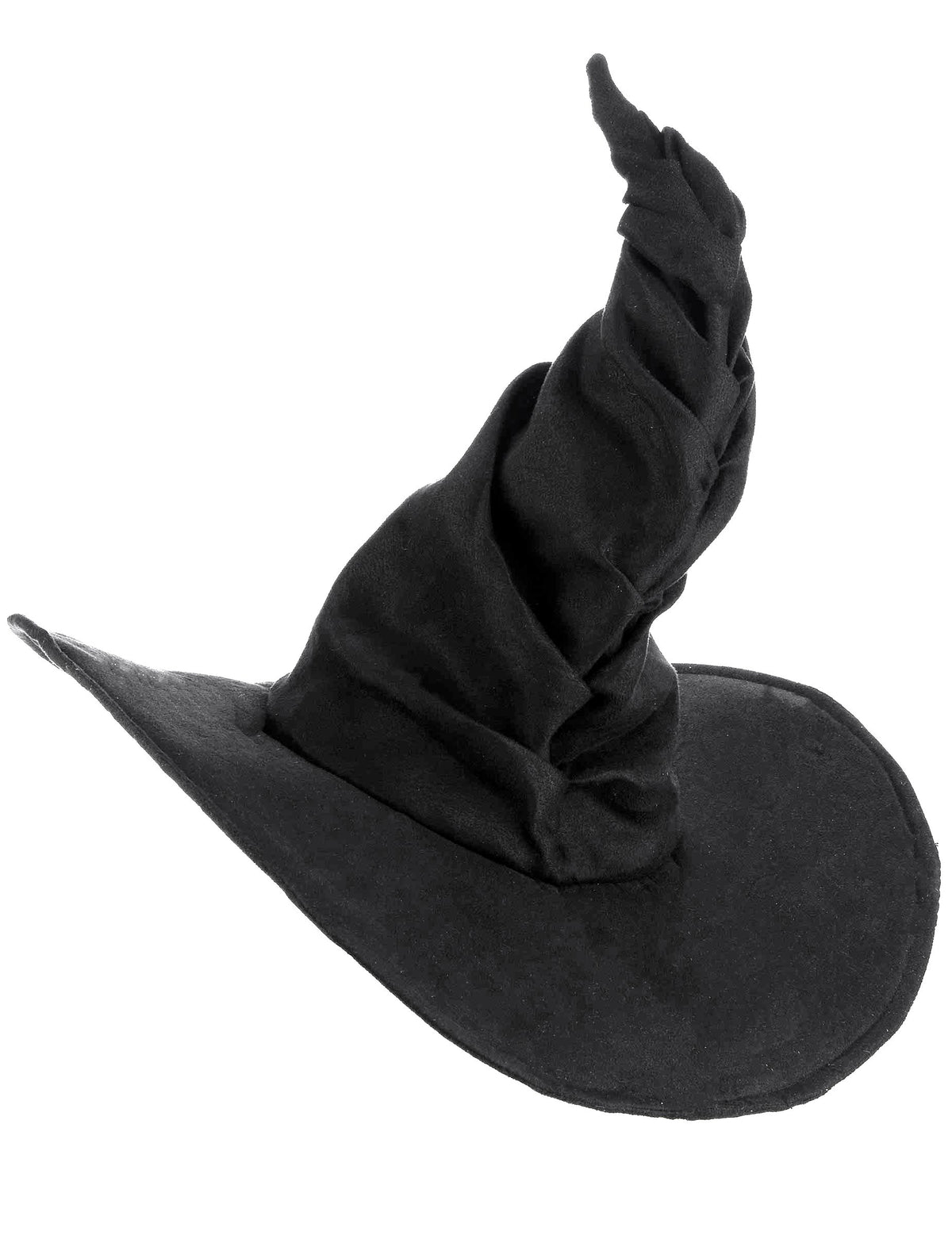 Vue de profil du chapeau de sorcière pour adulte en velours noir