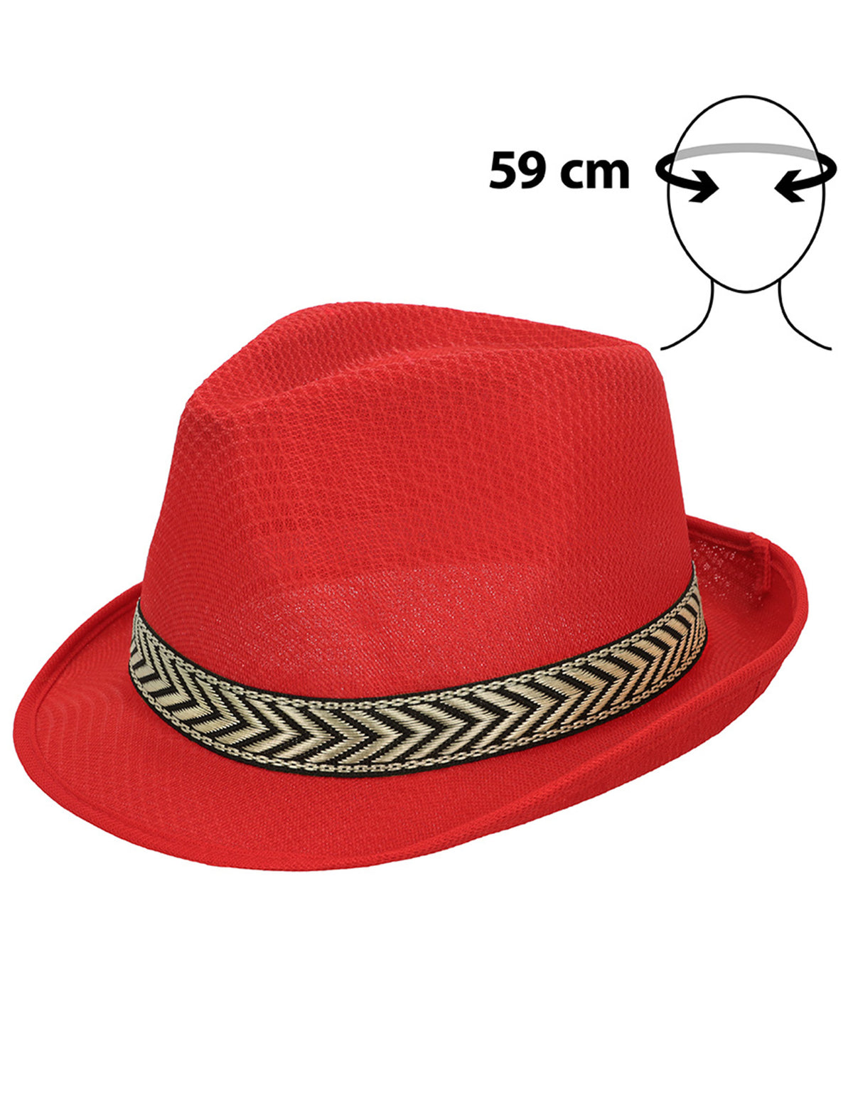 Piros diszkó borsalino felnőtt kalap