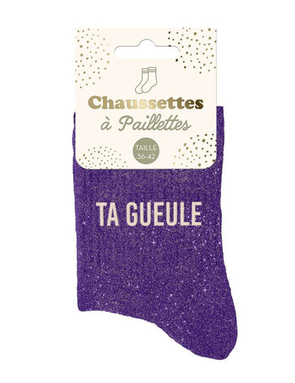Chaussettes à paillettes Ta gueule femme