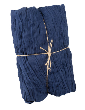 Chemin de table en cheesecloth marine 90 cm x 3 m en gaze de coton