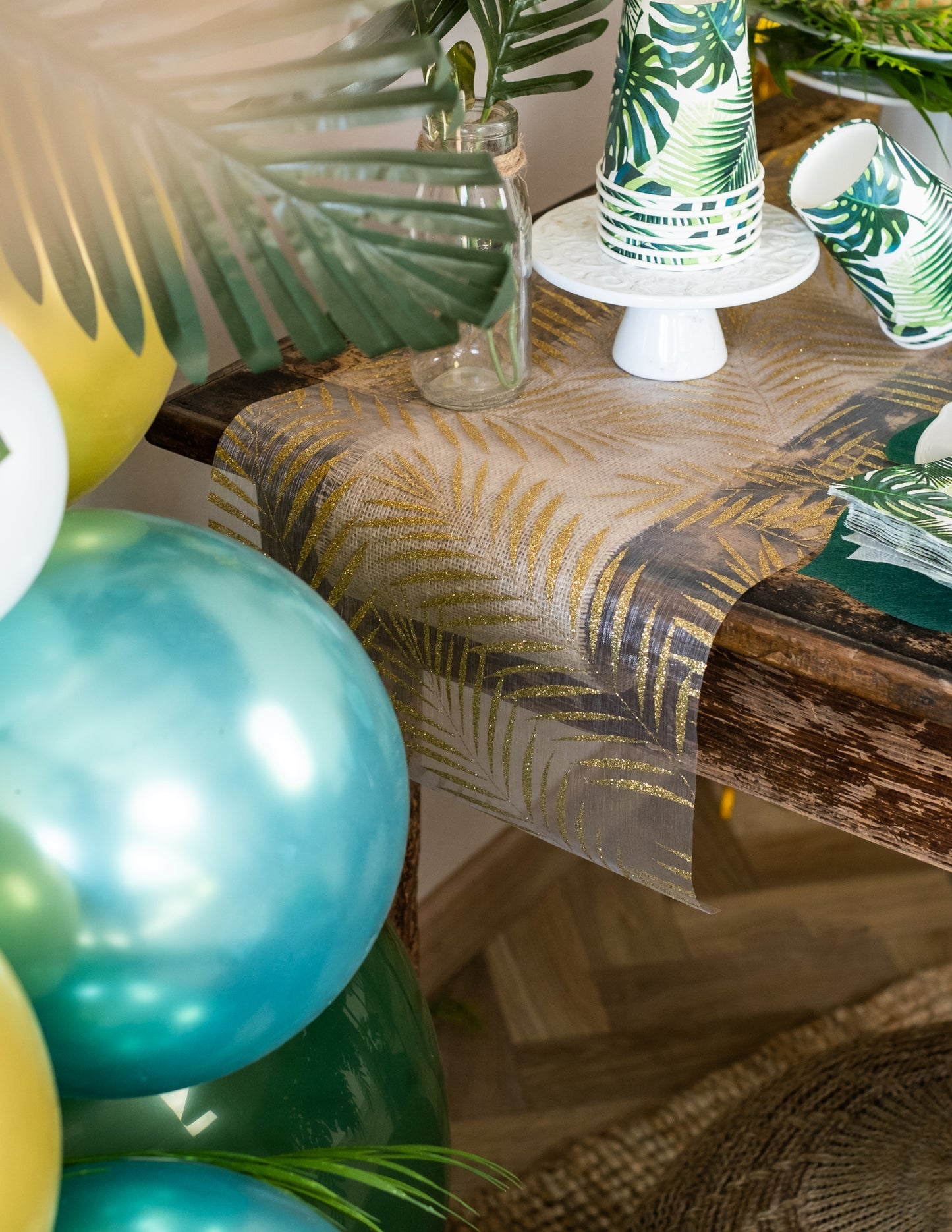 Organza az organza arany csillogó pálma 28 cm x 5 m