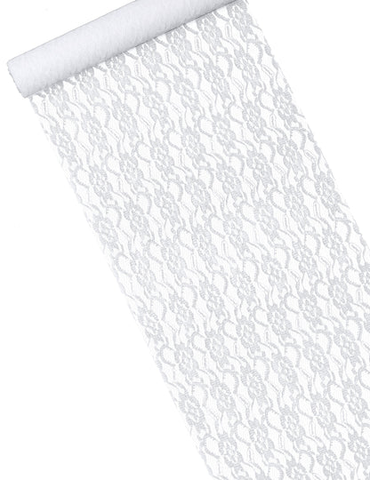 Fehér csipkeasztal futó 30 cm x 5 m