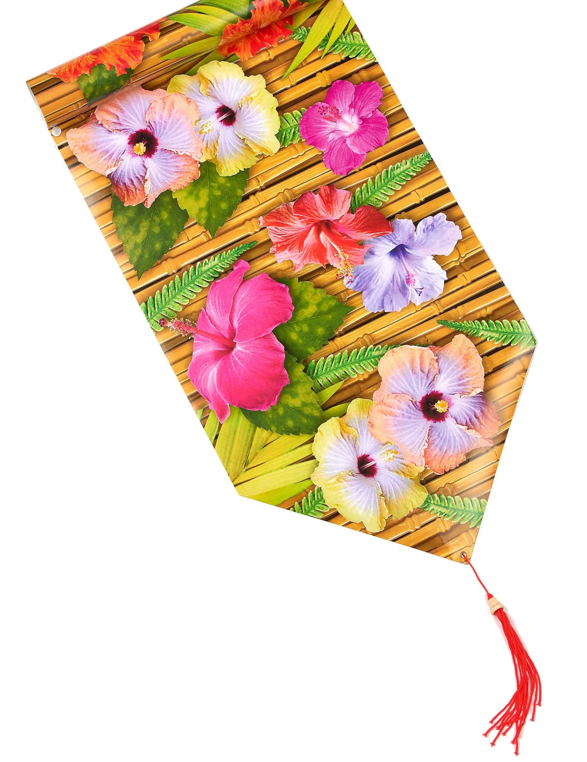 Asztaldíszítő futó hawaii hibiszkusz virág mintával