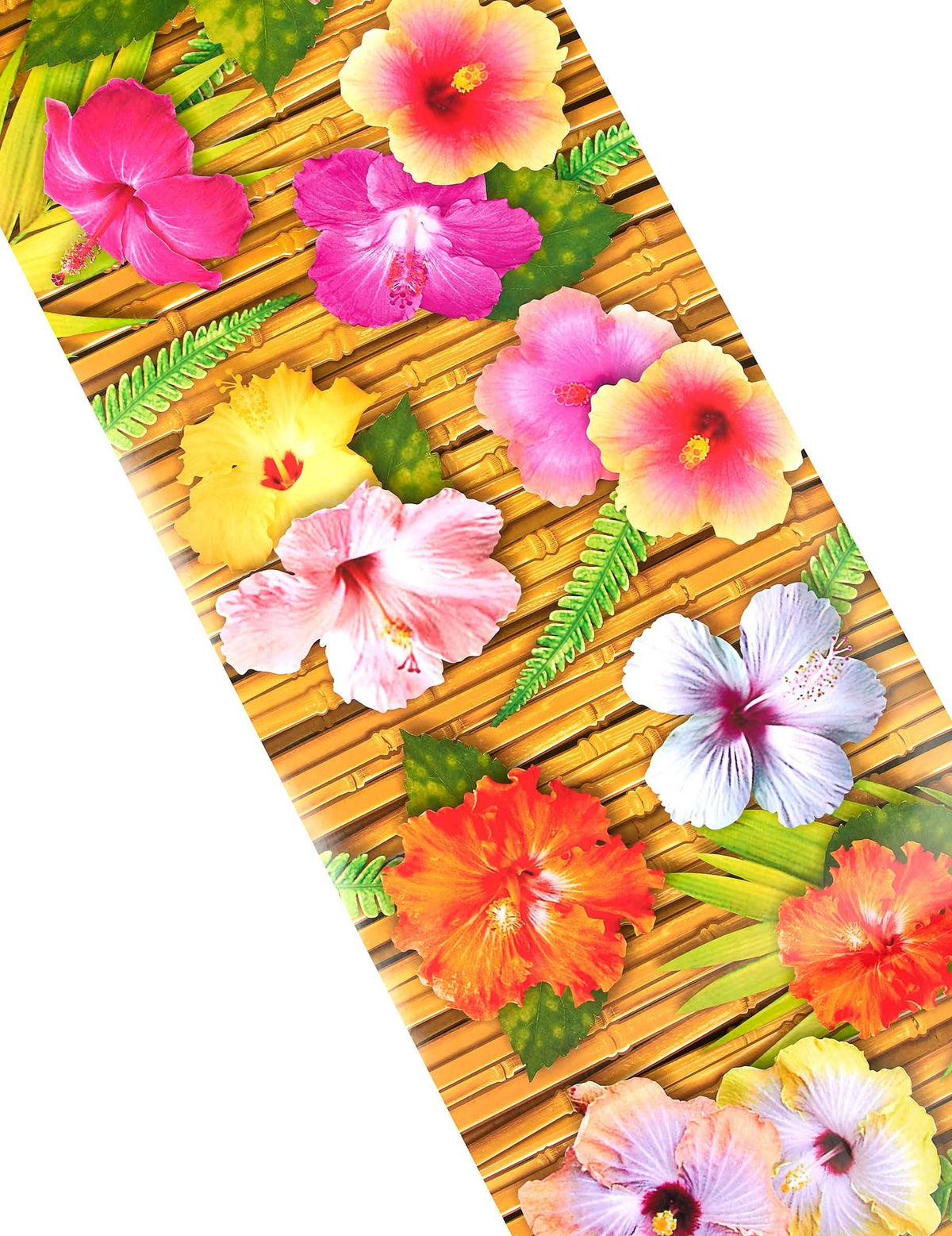 Asztaldísz hibiszkuszvirág hawaii asztali futóhoz készített részlet