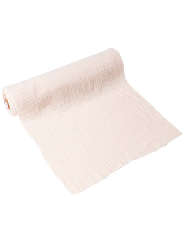 Chemin de table gaze de coton crème naturel