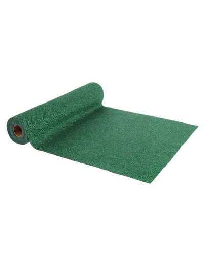 Rombuszmintás csillámos zöld bársony asztali futó - 28 cm x 3 m