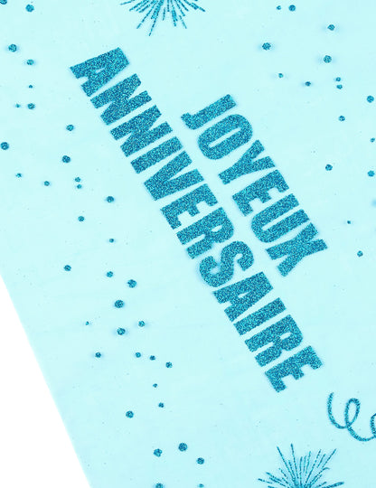 Organza mesék boldog születésnapot türkiz 29 cm x 5 m