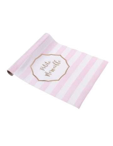 Small Marvel csíkos rózsaszín és arany színű asztali futó 28-as cm 5 méter