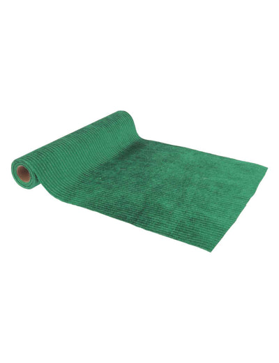 Sötétzöld bársony asztali futó ezüst csillogó csíkokkal 28 cm x 3 m