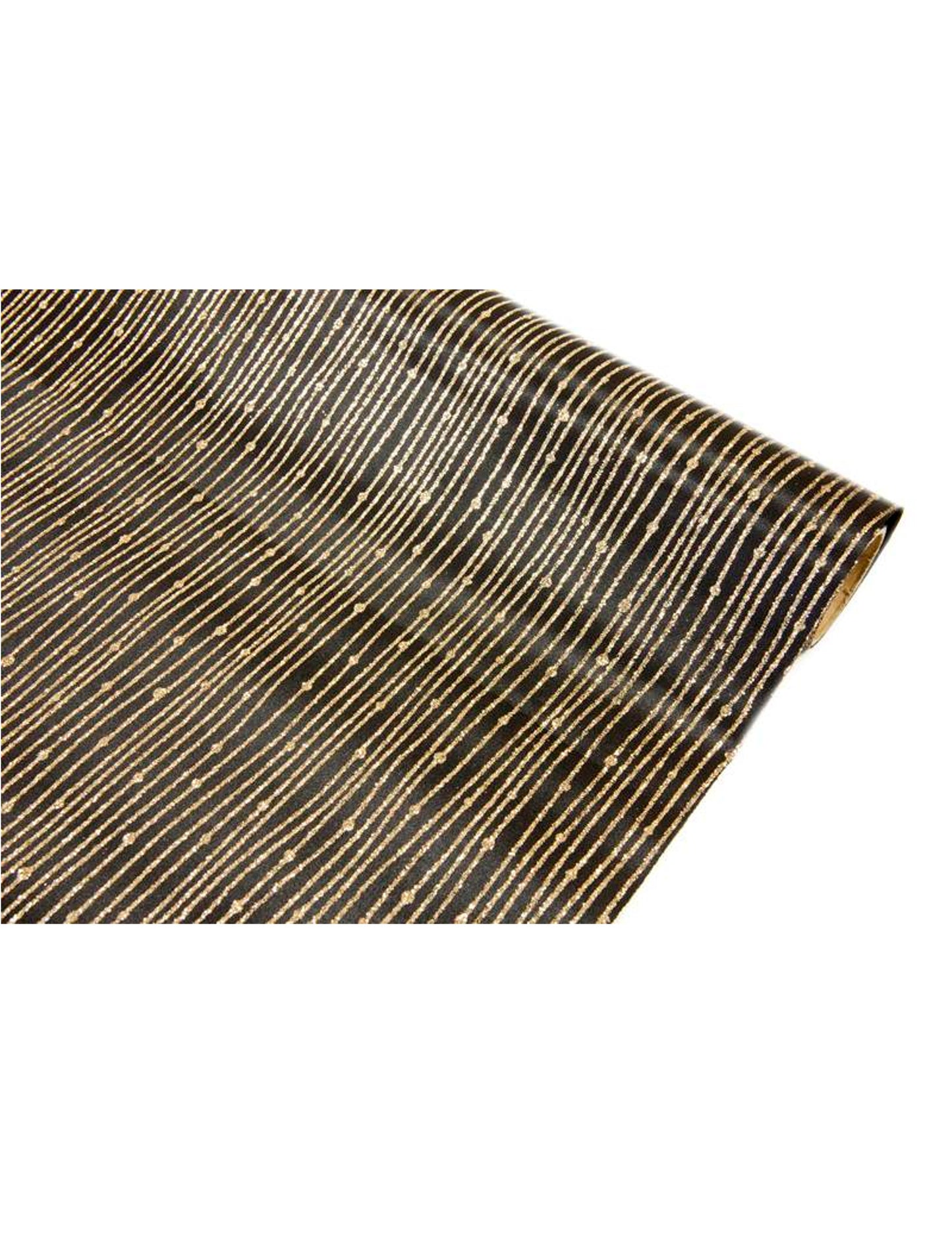 Fekete szatén asztali futó arany flitterekkel 28 cm x 5 m elegáns