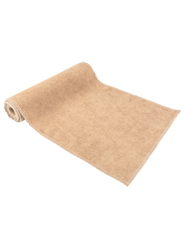 Bézs kordbársony asztali futó 28 cm x 3 m esküvőre