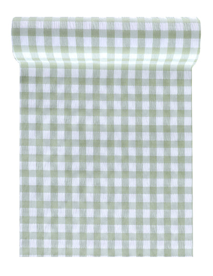 Chemin de table vichy menthe en polyester