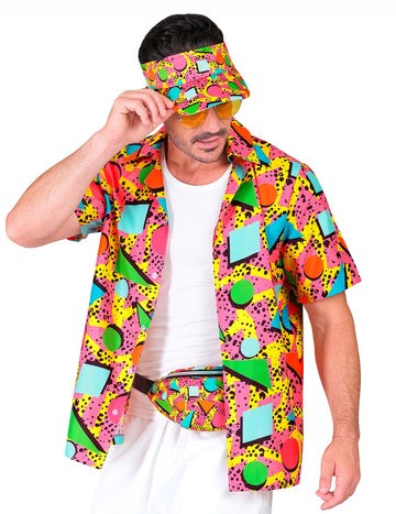 Felnőtt többszínű 90 -es évek mintás ing