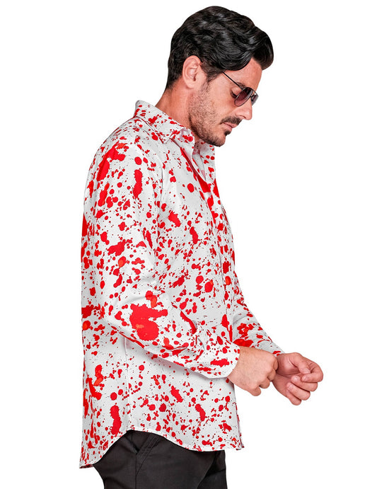 Chemise blanche ensanglantée homme