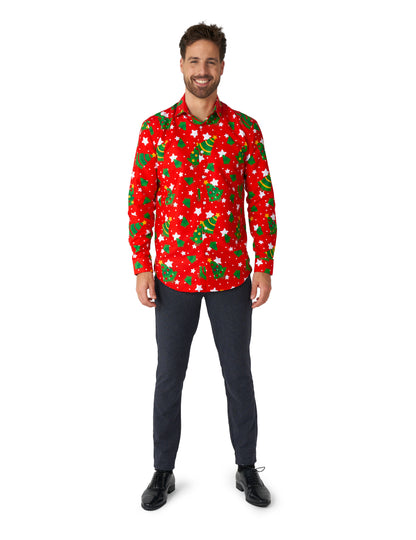 Felnőtt piros karácsonyi mintás Suitmeister™ ing 