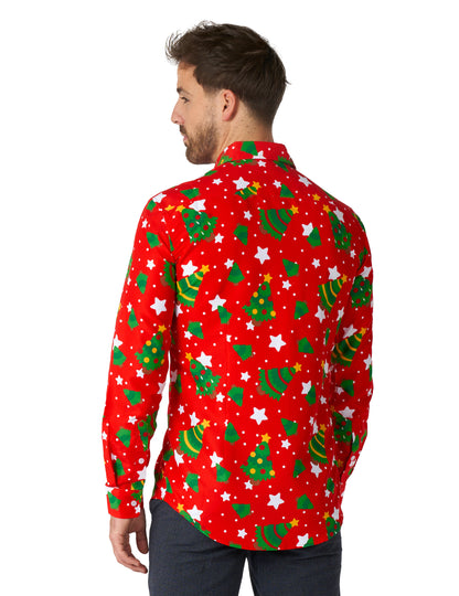 Felnőtt piros karácsonyi mintás Suitmeister™ ing 