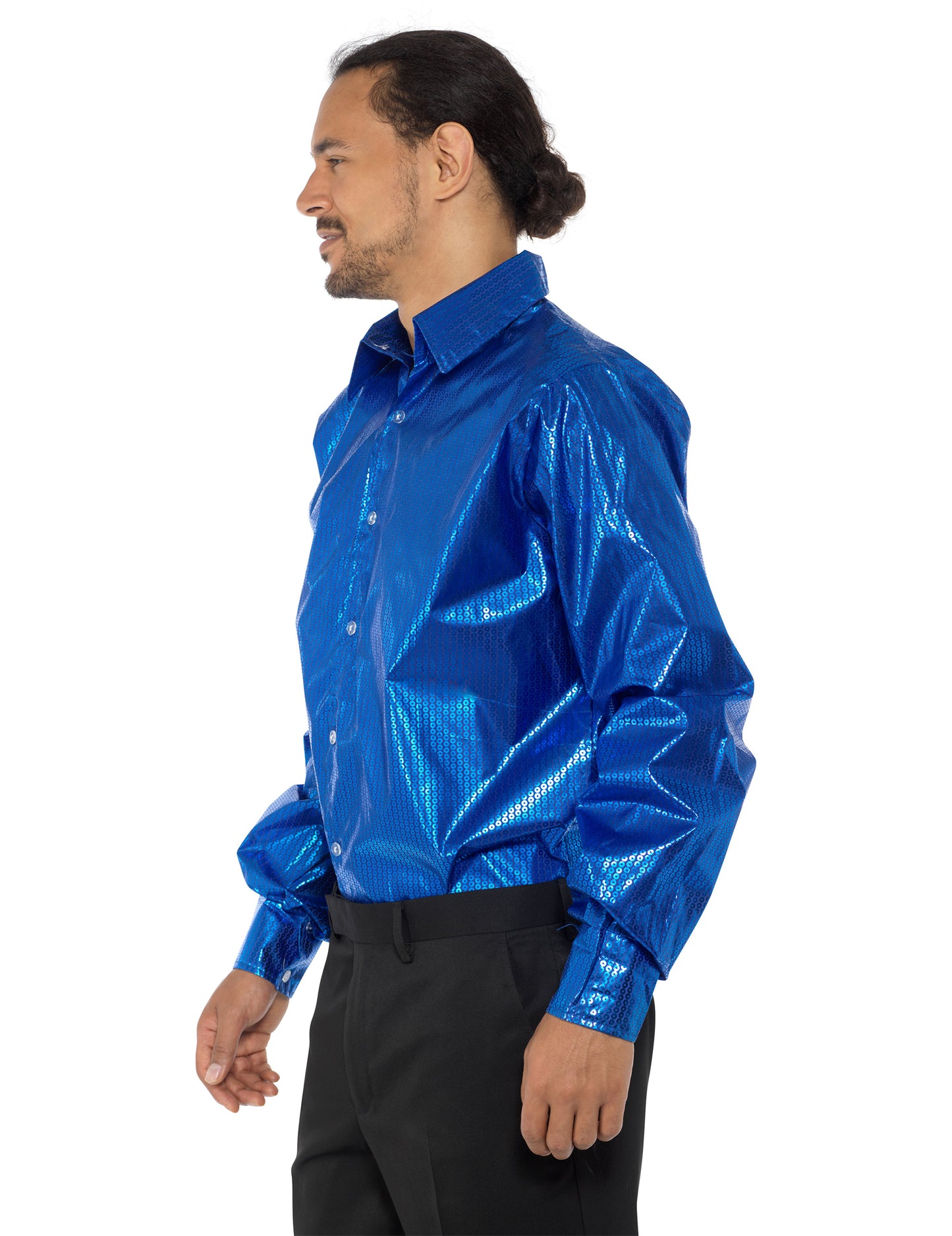 Vue de profil de la chemise disco pour homme