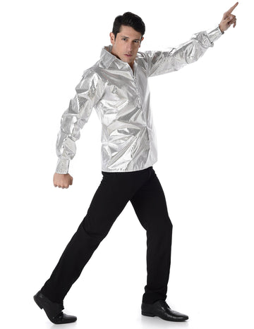 Férfi ragyogó disco disco ing