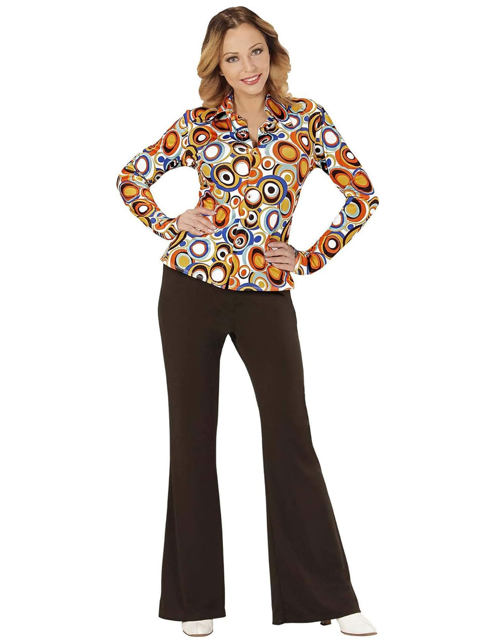 Vue de face de la chemise groovy bubbles années 70