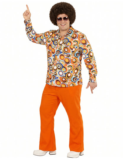 Chemise groovy bubbles années 70 homme