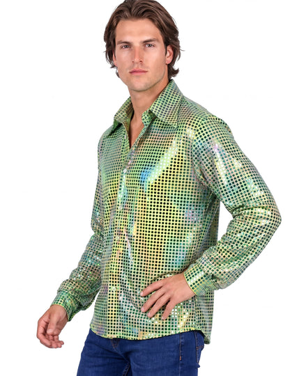 Vue de profil de la chemise disco pour homme