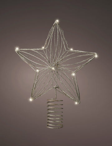 Csillag alakú díszítőelem 25 LED-del cm arany csillogás