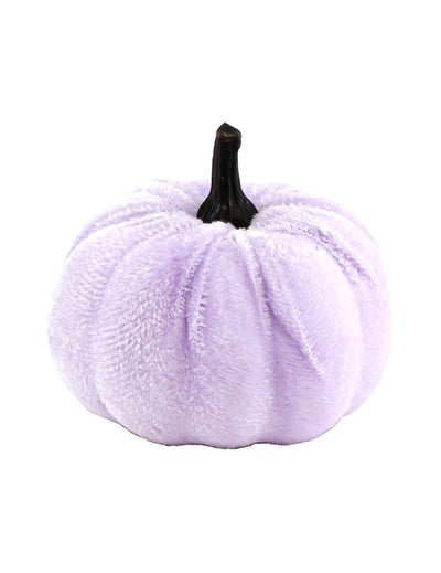 Lila, bársonyhatású dekoratív Summerween tök 7 x 7 cm