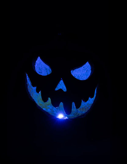 Világító, ijesztő tök 33 cm