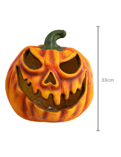Világító, ijesztő tök 33 cm