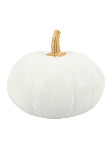 Fehér és arany műanyag tök 15 cm 