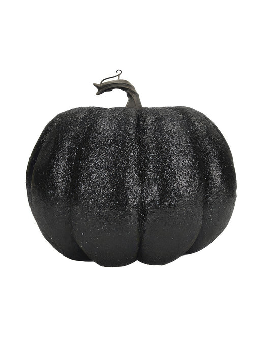 Résine Pumpkin Black Glitter és arany 12 cm