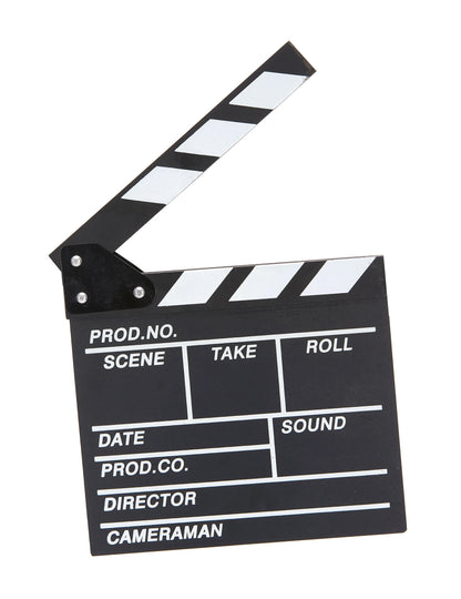 Vue ouverte du clapper board cinéma