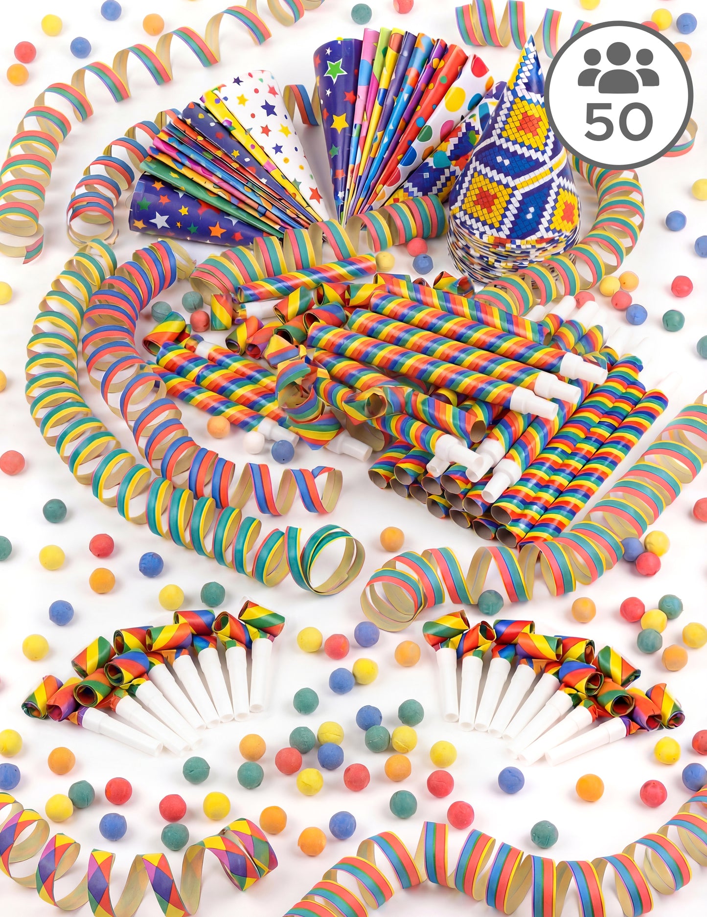 50 fős színes parti ajándékdoboz
