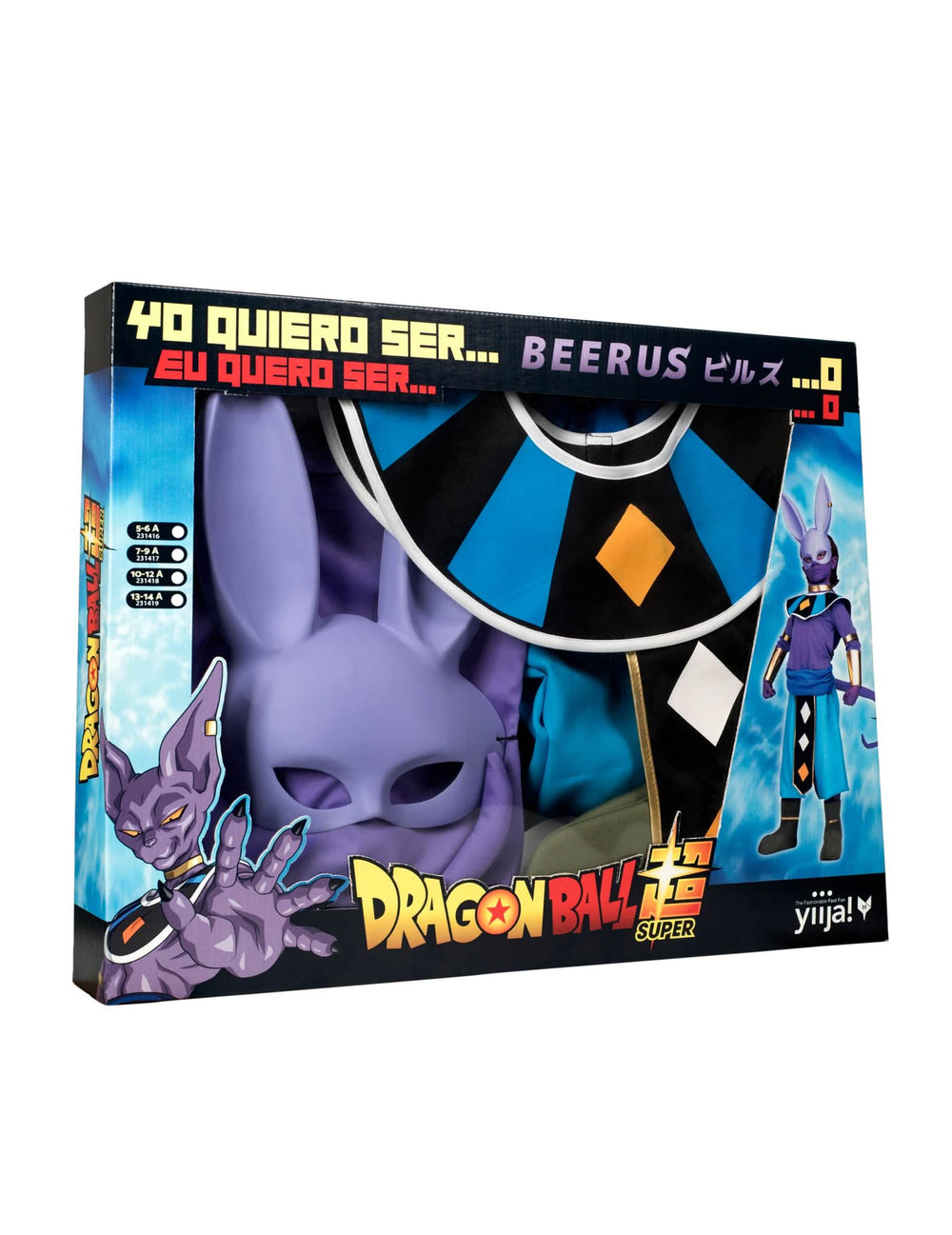 Jelmezszett Beerus maszkos Dragon Ballnal