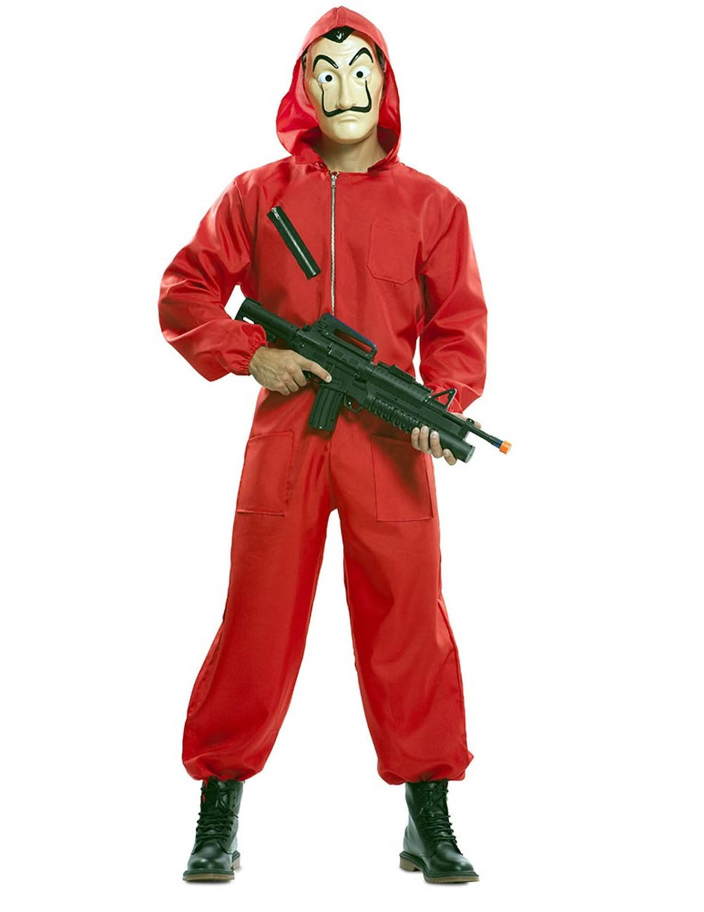 Jelmezkészlet és luxus maszk La Casa de Papel felnőtt piros