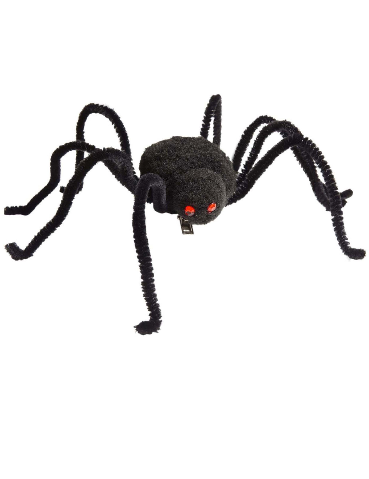 Détail du système de fixation de la coiffe araignée Halloween