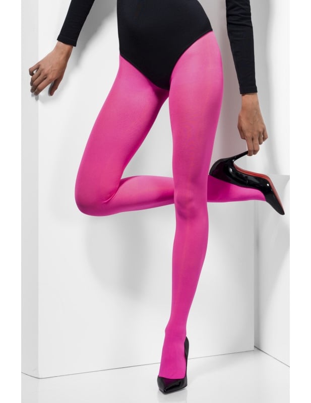 Mise en situation des jambes des collants opaques roses pour adulte