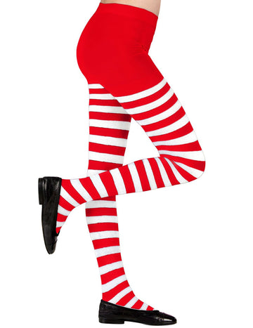 Piros és fehér szoros harisnyanadrág