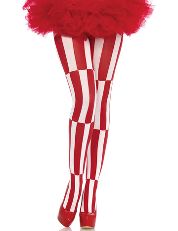 Női vörös optikai illúzió spandex harisnya