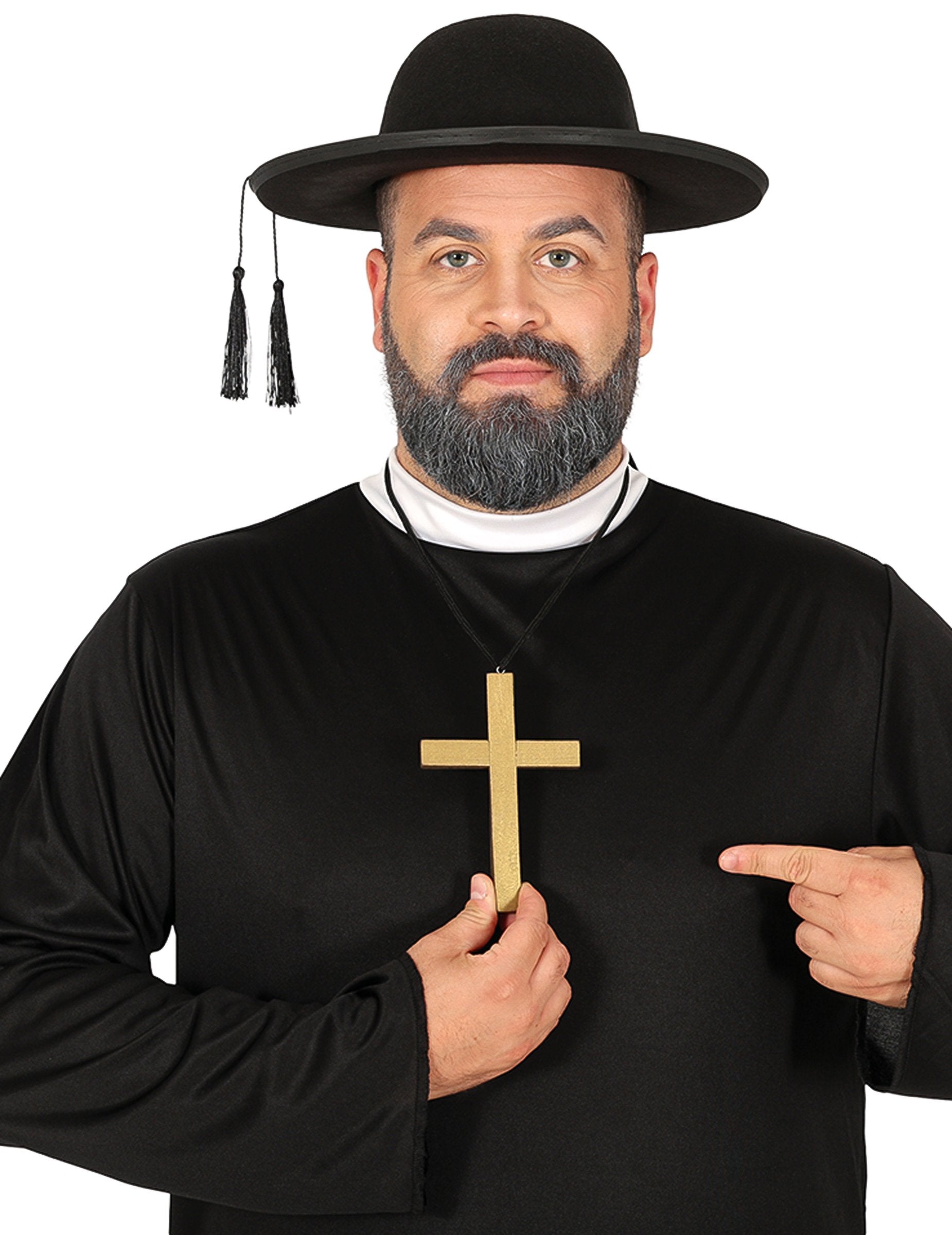 A szerzetesi kereszt nyaklánc használat közben