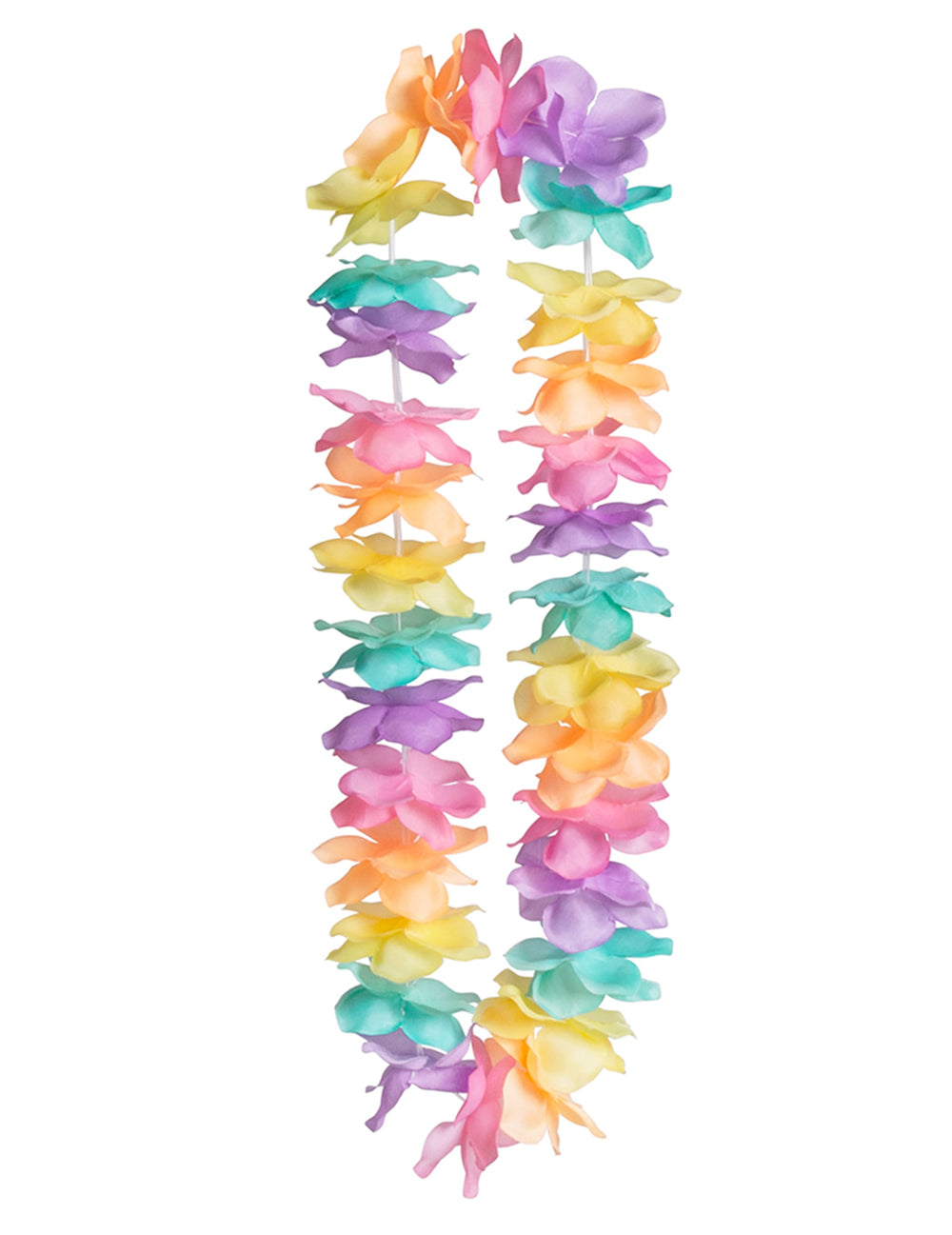 Collier de fleurs Hawaï pour adulte aux couleurs pastels