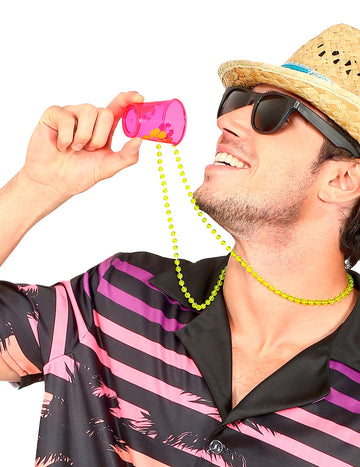 Gyöngy nyaklánc rózsaszínű hawaii lövés üveggel