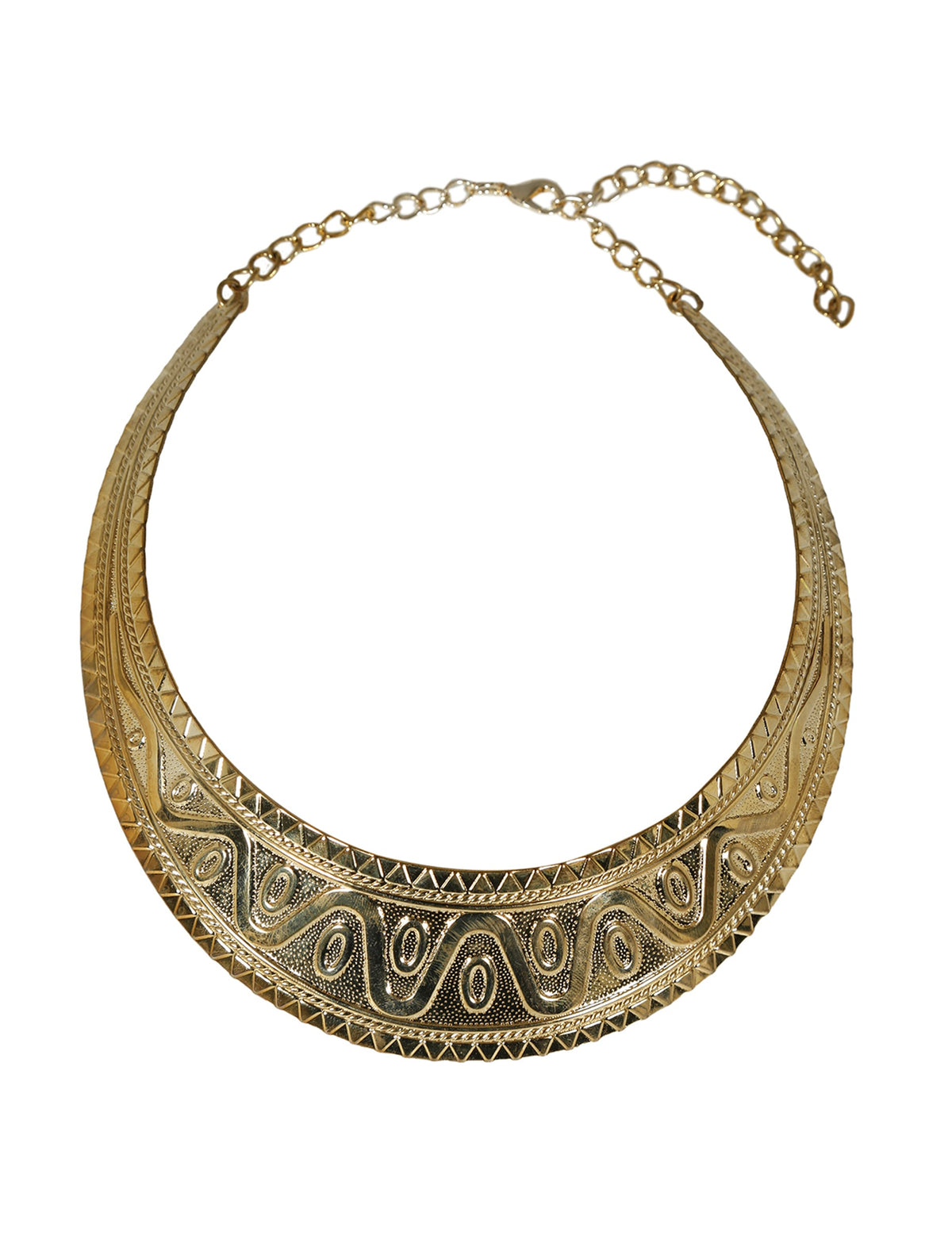 Détail des motifs gravés du collier déesse antique