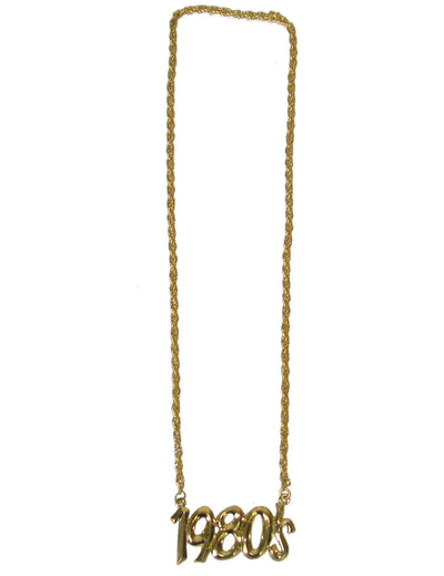 Collier année 1980 pour adulte doré avec pendentif 1980s